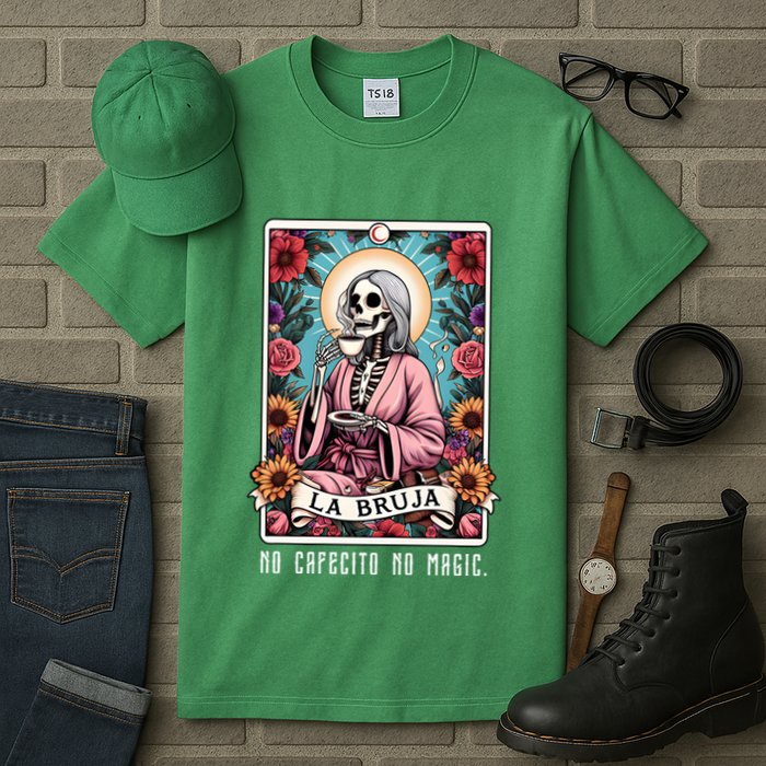 La Bruja No Cafecito No Magic Skeleton Tall T-Shirt