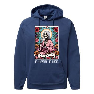 La Bruja No Cafecito No Magic Skeleton Performance Fleece Hoodie