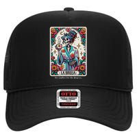 La Bruja No Cafecito No Magic Skeleton High Crown Mesh Back Trucker Hat