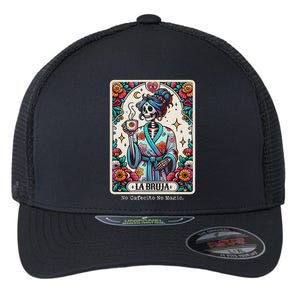 La Bruja No Cafecito No Magic Skeleton Flexfit Unipanel Trucker Cap