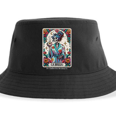 La Bruja No Cafecito No Magic Skeleton Sustainable Bucket Hat