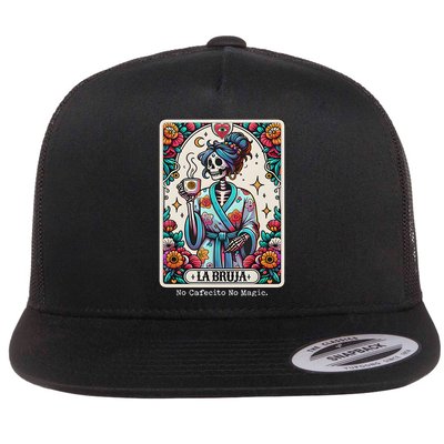 La Bruja No Cafecito No Magic Skeleton Flatbill Hat