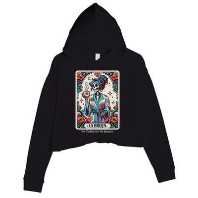 La Bruja No Cafecito No Magic Skeleton Crop Fleece Hoodie