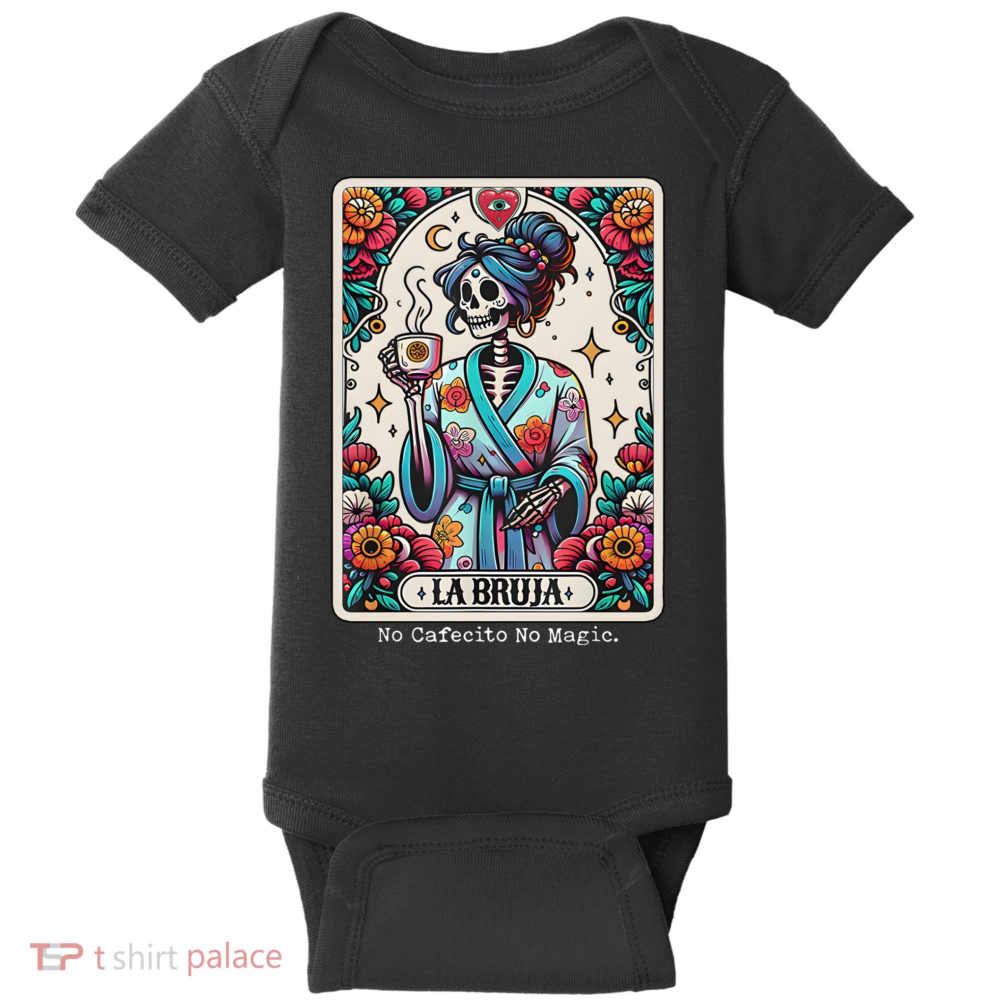 La Bruja No Cafecito No Magic Skeleton Baby Bodysuit