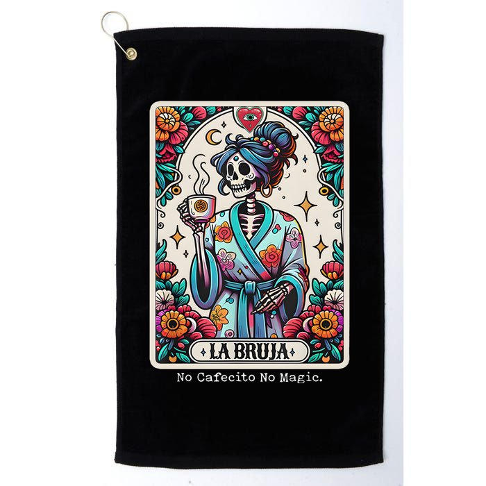 La Bruja No Cafecito No Magic Skeleton Golf Towel