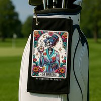 La Bruja No Cafecito No Magic Skeleton Golf Towel
