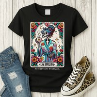 La Bruja No Cafecito No Magic Skeleton Womens T-Shirt