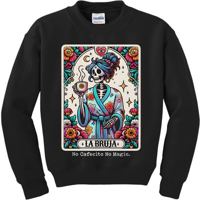 La Bruja No Cafecito No Magic Skeleton Kids Sweatshirt