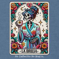 La Bruja No Cafecito No Magic Skeleton Garment-Dyed Sweatshirt
