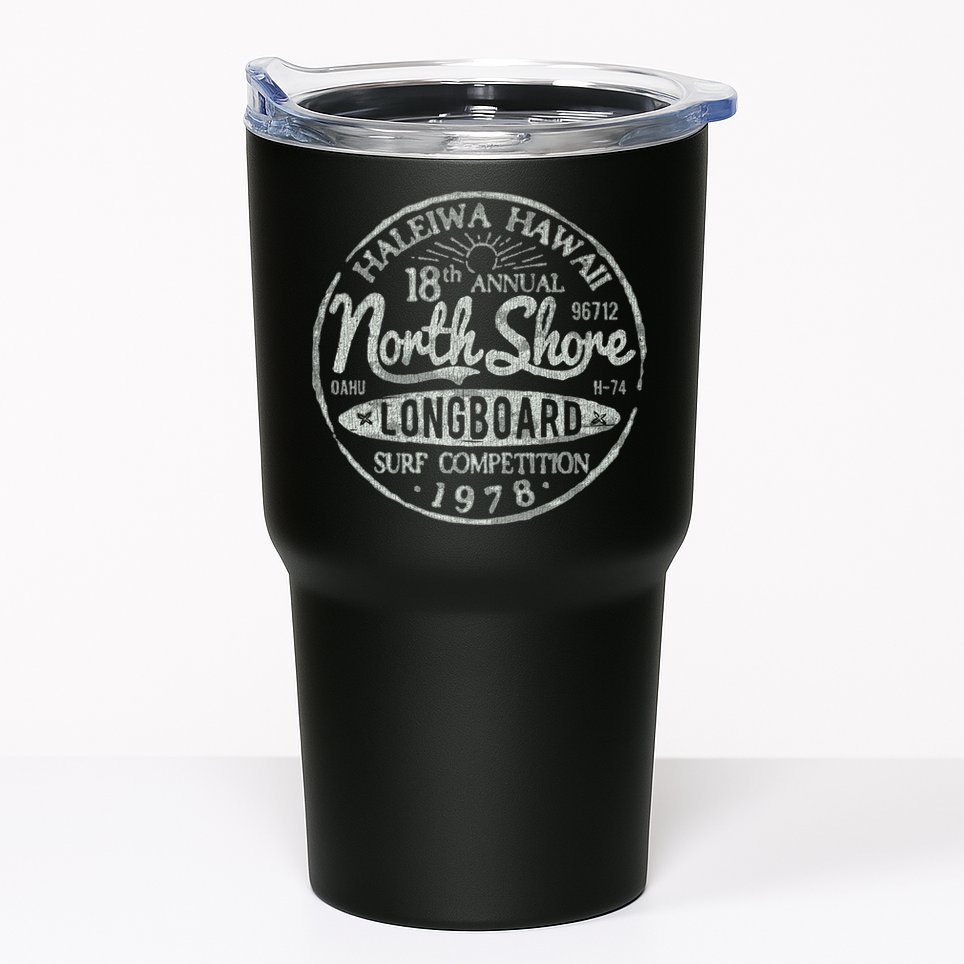 Long Board North Shore Surf Vintage Hawaii Beach Tumbler