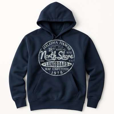 Long Board North Shore Surf Vintage Hawaii Beach Hoodie