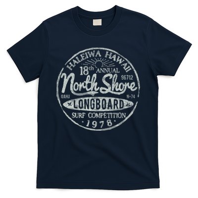 Long Board North Shore Surf Vintage Hawaii Beach T-Shirt