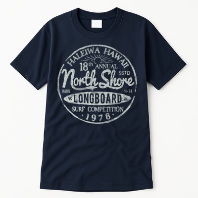 Long Board North Shore Surf Vintage Hawaii Beach Tall T-Shirt