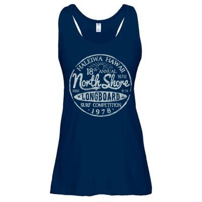 Long Board North Shore Surf Vintage Hawaii Beach Ladies Essential Flowy Tank