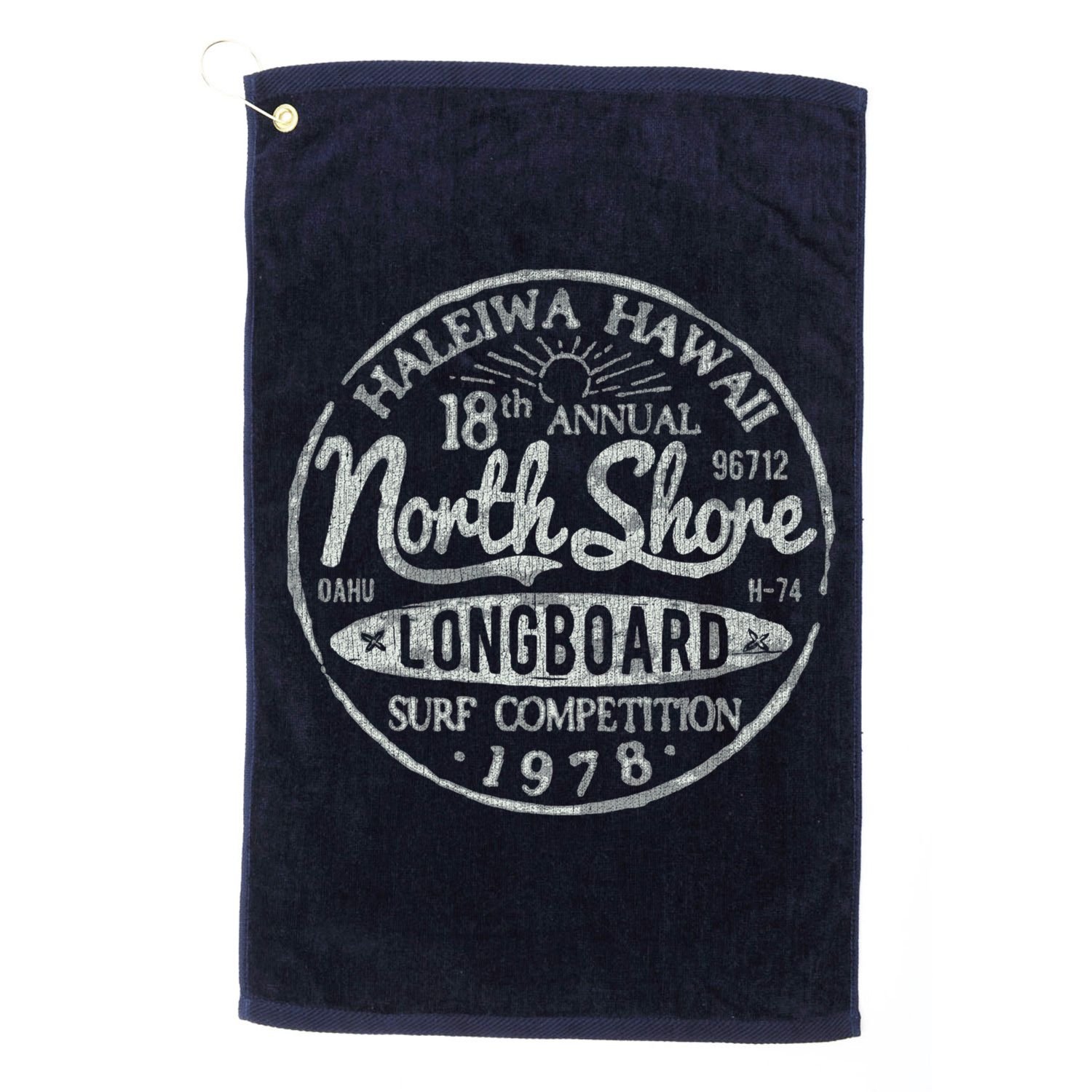 Long Board North Shore Surf Vintage Hawaii Beach Golf Towel