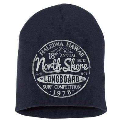 Long Board North Shore Surf Vintage Hawaii Beach Short Acrylic Beanie