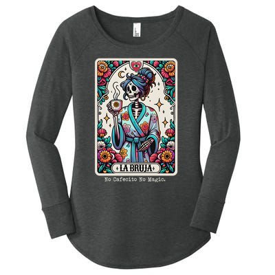 La Bruja No Cafecito No Magic Skeleton Women Women's Perfect Tri Tunic Long Sleeve Shirt