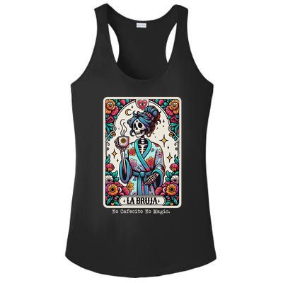 La Bruja No Cafecito No Magic Skeleton Women Ladies PosiCharge Competitor Racerback Tank