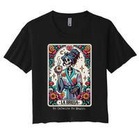 La Bruja No Cafecito No Magic Skeleton Women Women's Crop Top Tee