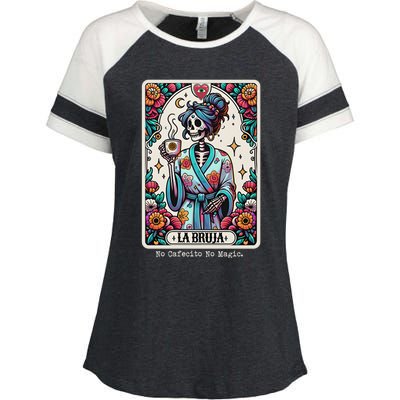 La Bruja No Cafecito No Magic Skeleton Women Enza Ladies Jersey Colorblock Tee