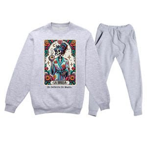 La Bruja No Cafecito No Magic Skeleton Women Premium Crewneck Sweatsuit Set