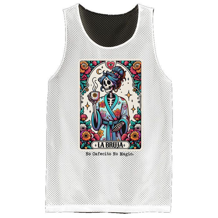 La Bruja No Cafecito No Magic Skeleton Women Mesh Reversible Basketball Jersey Tank