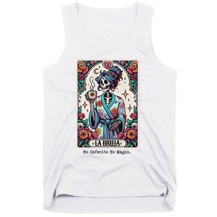 La Bruja No Cafecito No Magic Skeleton Women Tank Top