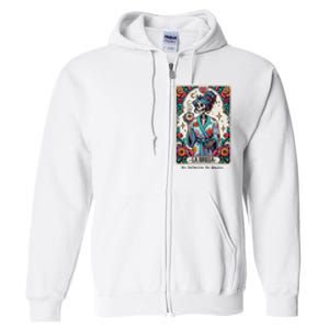 La Bruja No Cafecito No Magic Skeleton Women Full Zip Hoodie