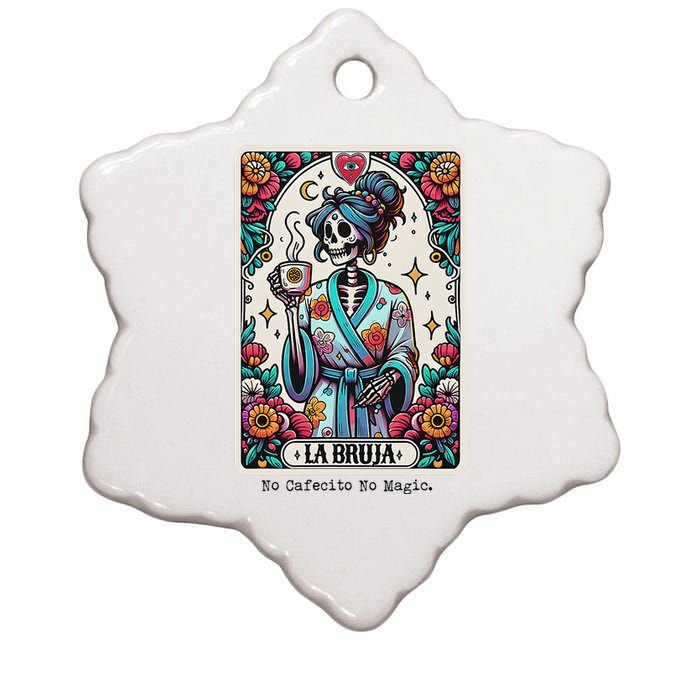 La Bruja No Cafecito No Magic Skeleton Ceramic Star Ornament