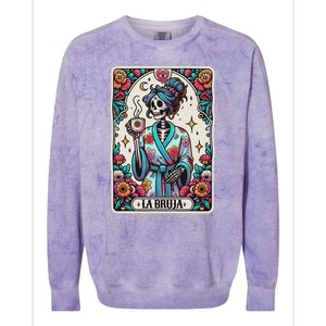 La Bruja No Cafecito No Magic Skeleton Colorblast Crewneck Sweatshirt