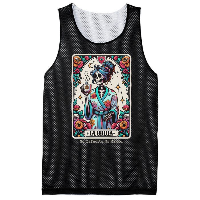 La Bruja No Cafecito No Magic Skeleton Mesh Reversible Basketball Jersey Tank