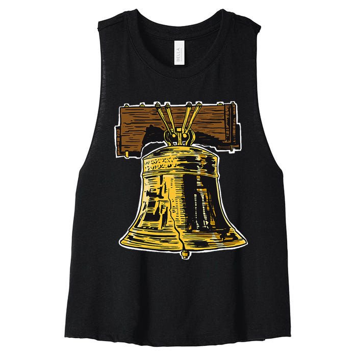 Liberty Bell Novelty Philadelphia Liberty Bell Women's Racerback Cropped Tank