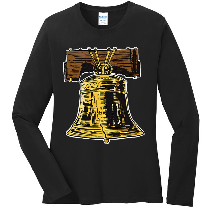 Liberty Bell Novelty Philadelphia Liberty Bell Ladies Long Sleeve Shirt