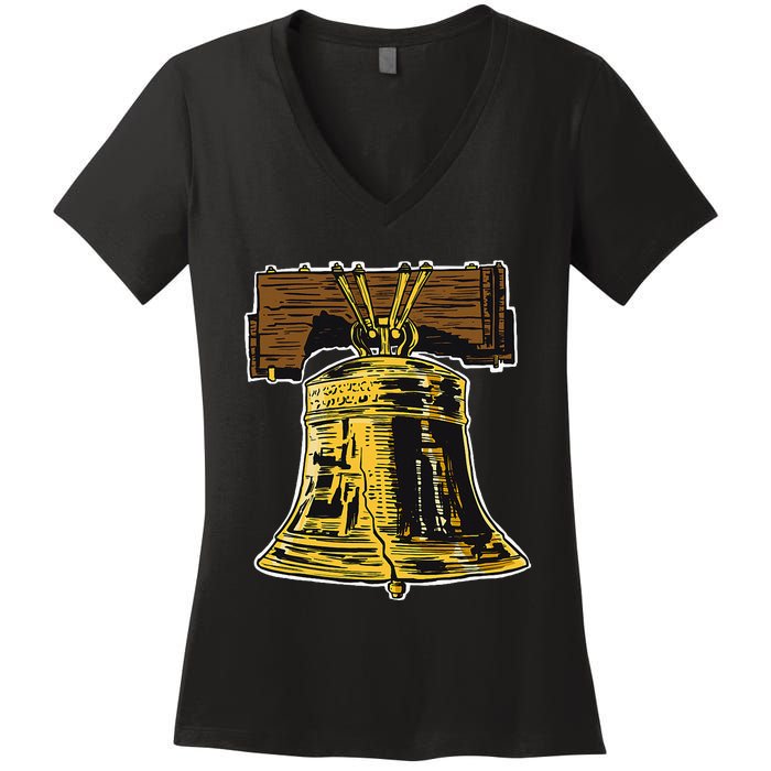 Liberty Bell Novelty Philadelphia Liberty Bell Women's V-Neck T-Shirt