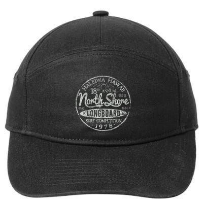 Long Board North Shore Surf Vintage Hawaii Beach 7-Panel Snapback Hat