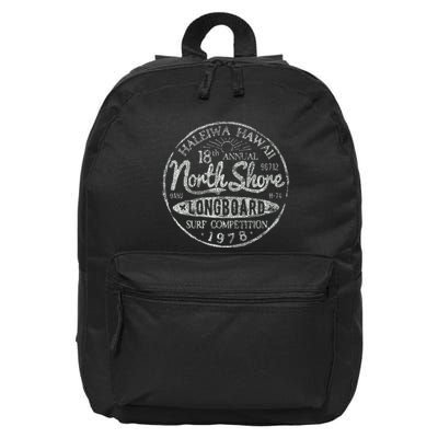 Long Board North Shore Surf Vintage Hawaii Beach 16 in Basic Backpack