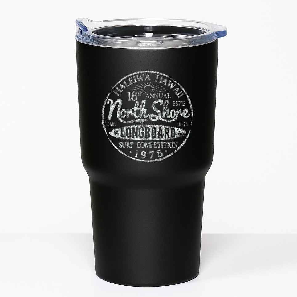 Long Board North Shore Surf Vintage Hawaii Beach Tumbler