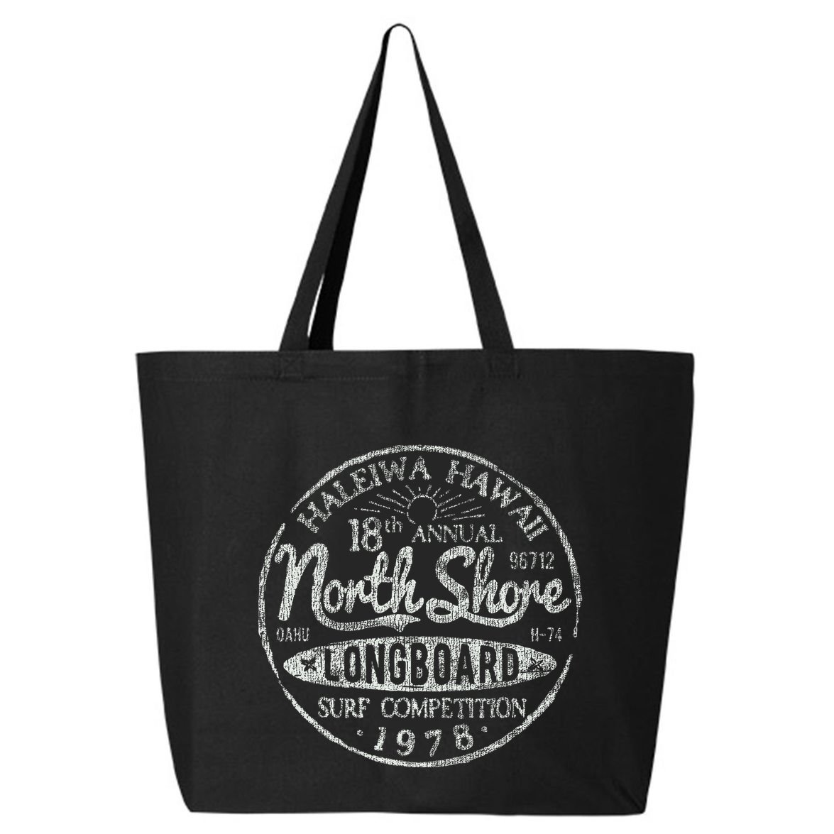 Long Board North Shore Surf Vintage Hawaii Beach 25L Jumbo Tote