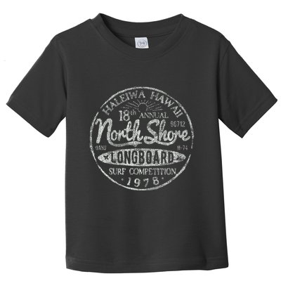 Long Board North Shore Surf Vintage Hawaii Beach Toddler T-Shirt