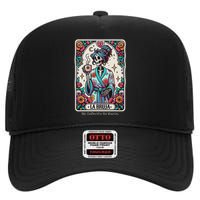 La Bruja No Cafecito No Magic Skeleton High Crown Mesh Back Trucker Hat