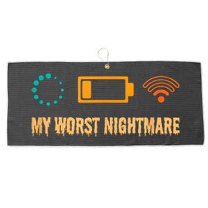 Low Battery No Wifi And Game Buffering My Worst Nightmare Gift Large Microfiber Waffle Golf Towel