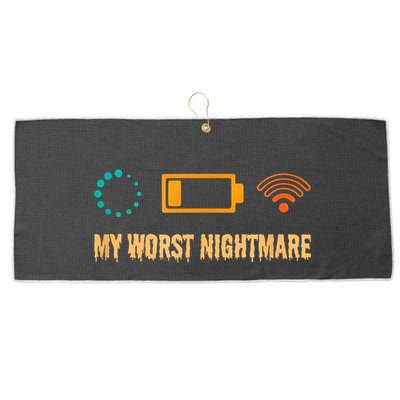 Low Battery No Wifi And Game Buffering My Worst Nightmare Gift Large Microfiber Waffle Golf Towel