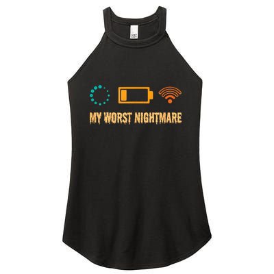 Low Battery No Wifi And Game Buffering My Worst Nightmare Gift Women's Perfect Tri Rocker Tank