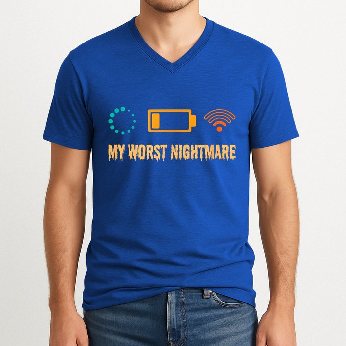 Low Battery No Wifi And Game Buffering My Worst Nightmare Gift V-Neck T-Shirt