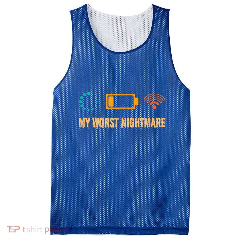 Low Battery No Wifi And Game Buffering My Worst Nightmare Gift Mesh Reversible Basketball Jersey Tank
