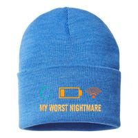 Low Battery No Wifi And Game Buffering My Worst Nightmare Gift Sustainable Knit Beanie