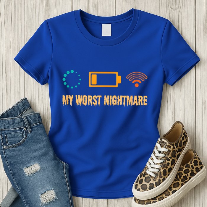 Low Battery No Wifi And Game Buffering My Worst Nightmare Gift Womens T-Shirt