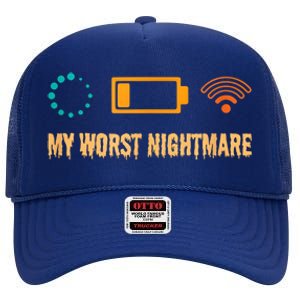 Low Battery No Wifi And Game Buffering My Worst Nightmare Gift High Crown Mesh Back Trucker Hat