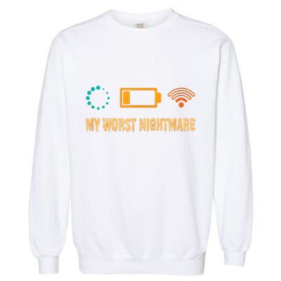 Low Battery No Wifi And Game Buffering My Worst Nightmare Gift Garment-Dyed Sweatshirt