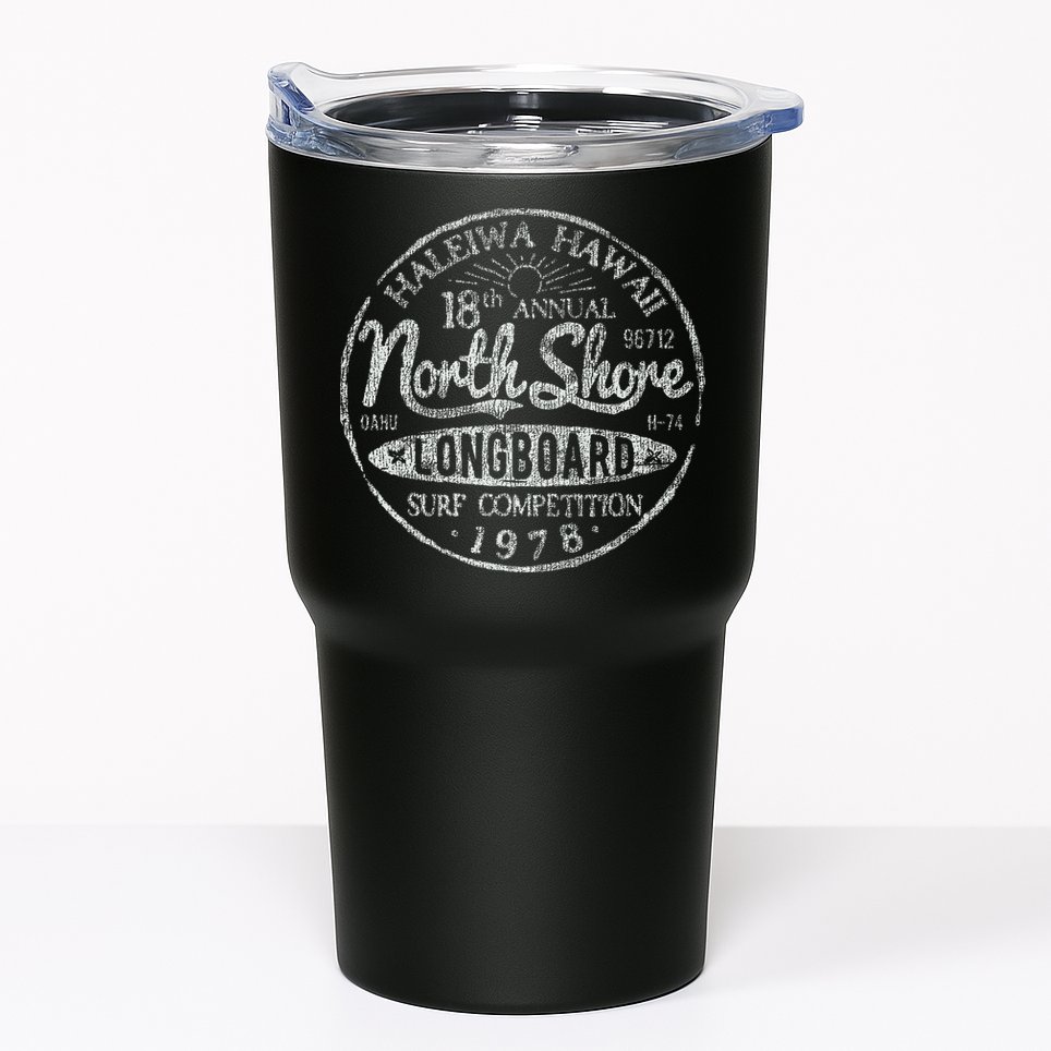 Long Board North Shore Surf Vintage Hawaii Beach Tumbler
